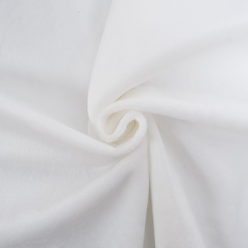 Minkee Lisse Uni Okeo-Tex Blanc - Maison Klem