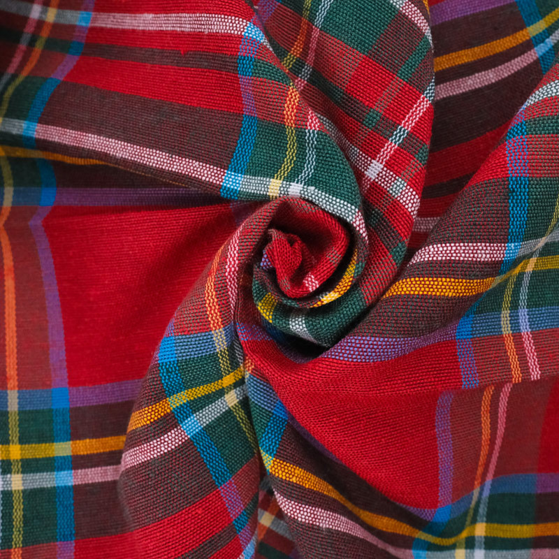 Tissu Motif Ecossais Rouge - Mercerine