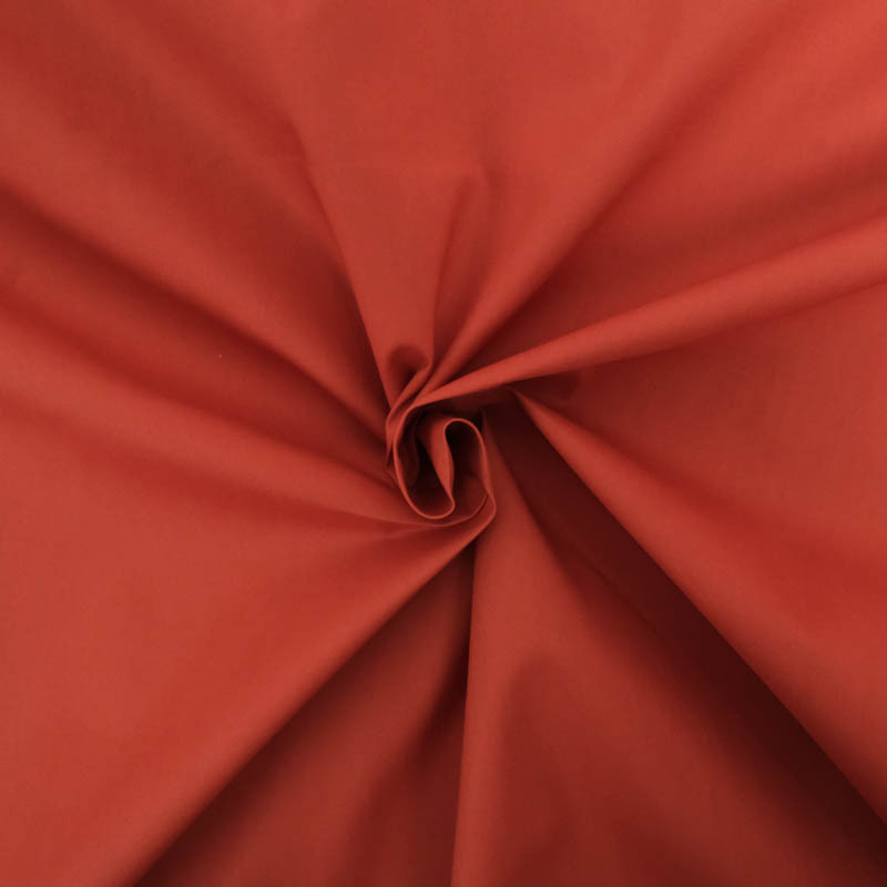 Popeline de Coton Unie Terracotta Premium - Maison Klem