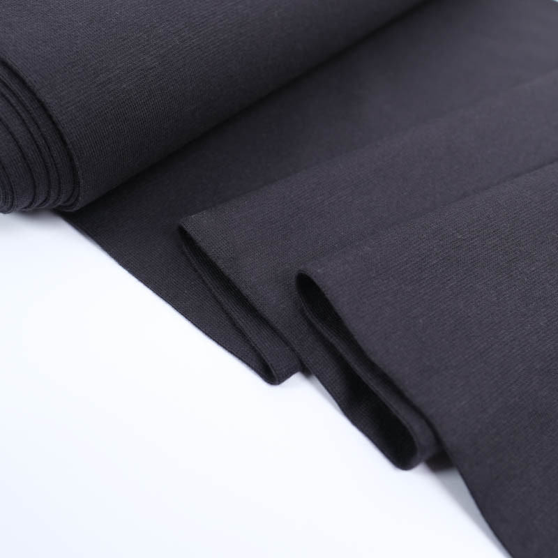 Rib Cuff Fabric Charcoal - Leonore - Maison Klem