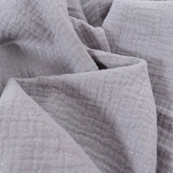 Double Gaze Pailletée Gris Argent - Maison Klem