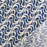 Tissu Viscose Bleu Marine Motif Beige - Maison Klem