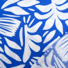 Viscose Bleu Electrique Motif Feuillage Blanc - Maison Klem