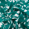 Viscose Emeraude Motif Floral Blanc - Maison Klem