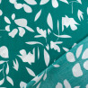 Viscose Emeraude Motif Floral Blanc - Maison Klem