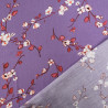 Viscose Parme Motif Fleurs de Cerisier - Maison Klem