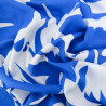 Tissu Viscose Bleu Electrique Motif Abstrait Blanc - Maison Klem