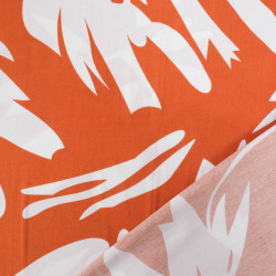 Viscose Brique Motif Abstrait Blanc - Maison Klem