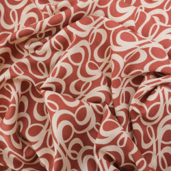 Viscose Terracotta Motif Beige - Maison Klem