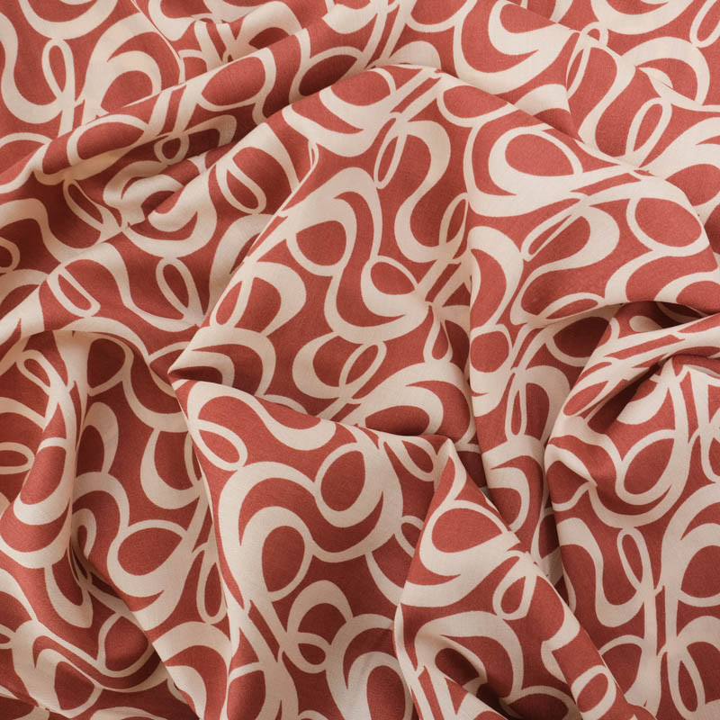 Viscose Terracotta Motif Beige - Maison Klem