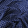 Viscose Bleu Marine à  Pois Blancs - Maison Klem