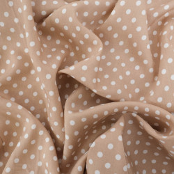 Viscose Sable à Pois Blancs - Maison Klem
