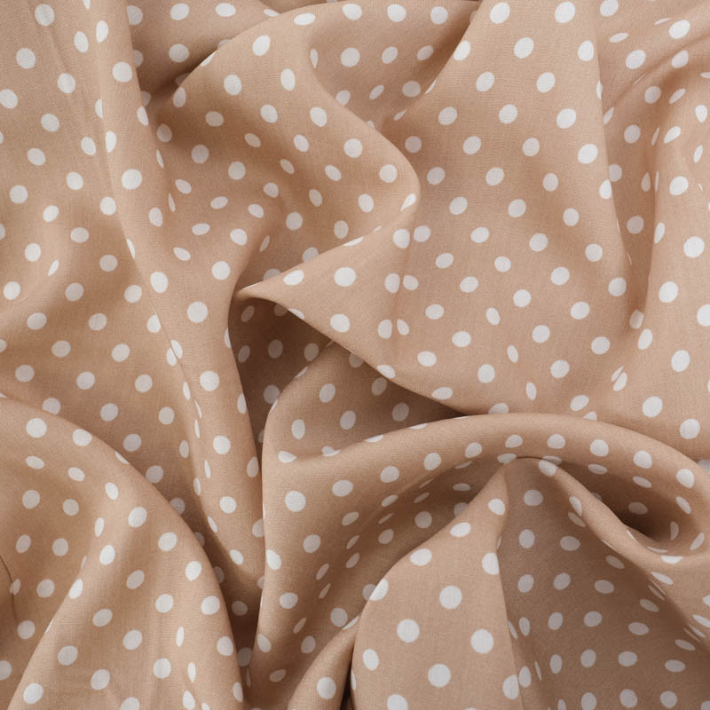 Viscose Sable à Pois Blancs - Maison Klem