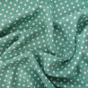 Tissu Viscose Vert Menthe à Pois Blancs - Maison Klem