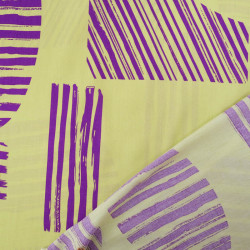 Viscose Vert Anis Motif Abstrait Violet -  Maison Klem
