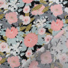 Viscose Fleurie Fond Noir Motif Rose et Bleu -  Maison Klem