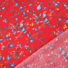 Viscose Rouge Motif Fleuri Bleu -  Maison Klem