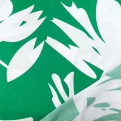 Viscose Vert Gazon Motif Abstrait Blanc -  Maison Klem