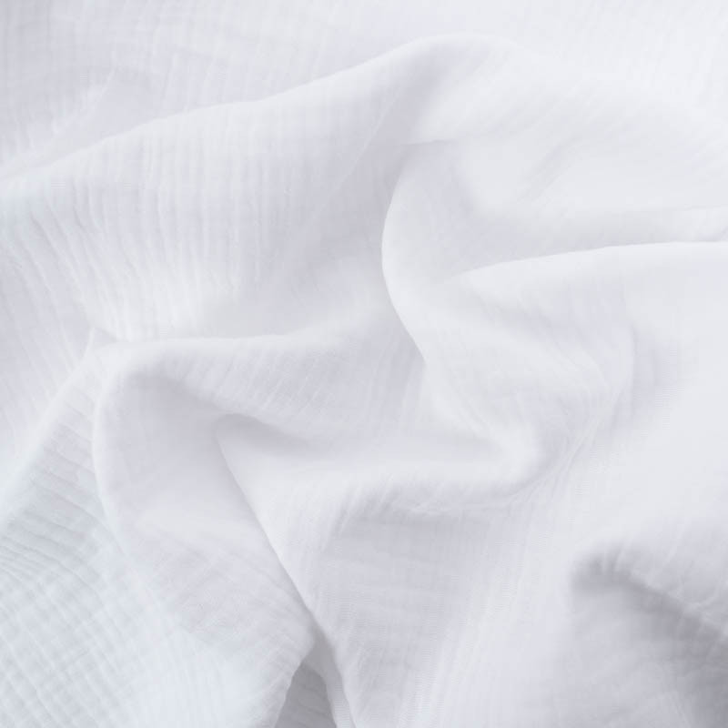 Tissu Triple Gaze de Coton Blanc - Oeko-Tex - Maison Klem