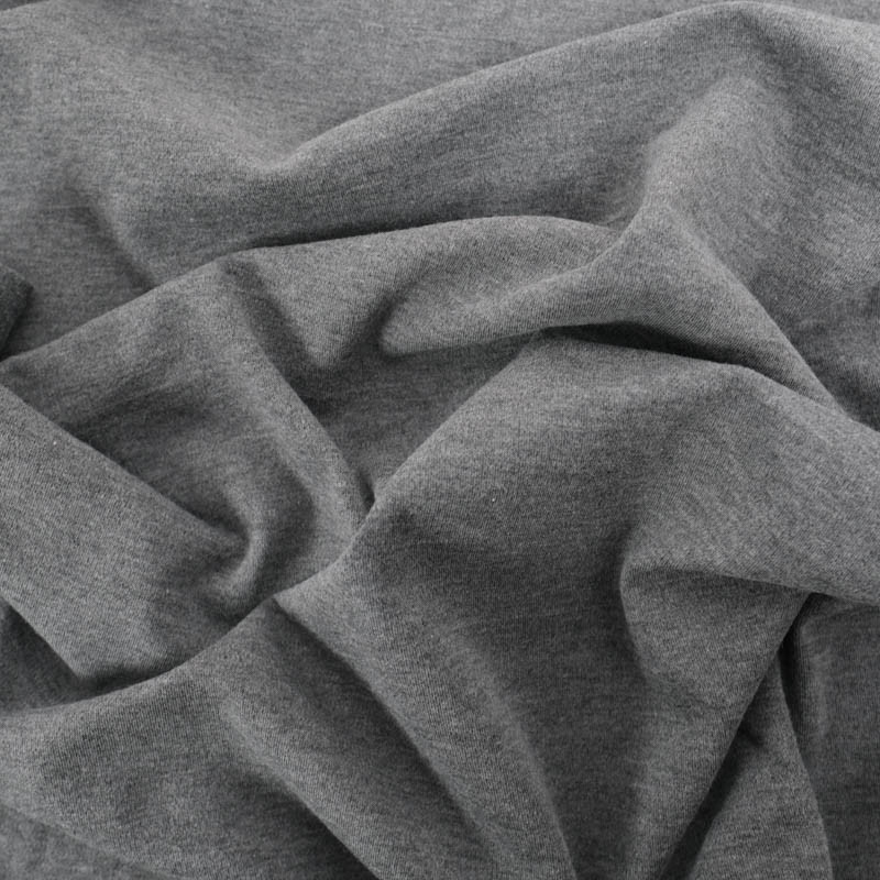 Tissu Jersey Interlock Premium Gris Foncé Chiné - Maison Klem