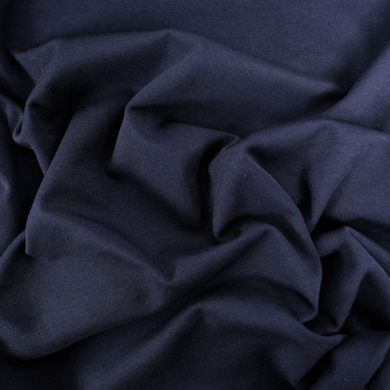 Tissu Jersey Interlock Premium Bleu Marine - Maison Klem