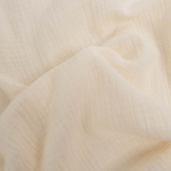 Double Gaze Unie 135CM Crème - Thaïs - Maison Klem