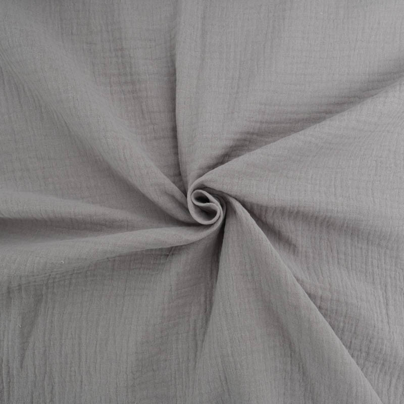 Double Gaze Unie 135CM Gris Souris - Thaïs - Maison Klem