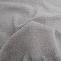 Double Gaze Unie 135CM Gris Souris - Thaïs - Maison Klem