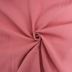 Double Gaze Unie 135CM Vieux Rose - Maison Klem