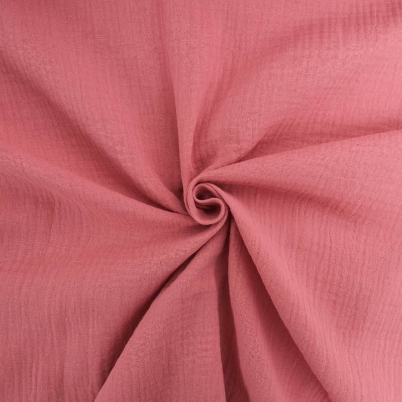 Double Gaze Unie 135CM Vieux Rose - Maison Klem