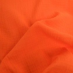 Double Gaze Unie 135CM Orange Vif - Thaïs - Maison Klem