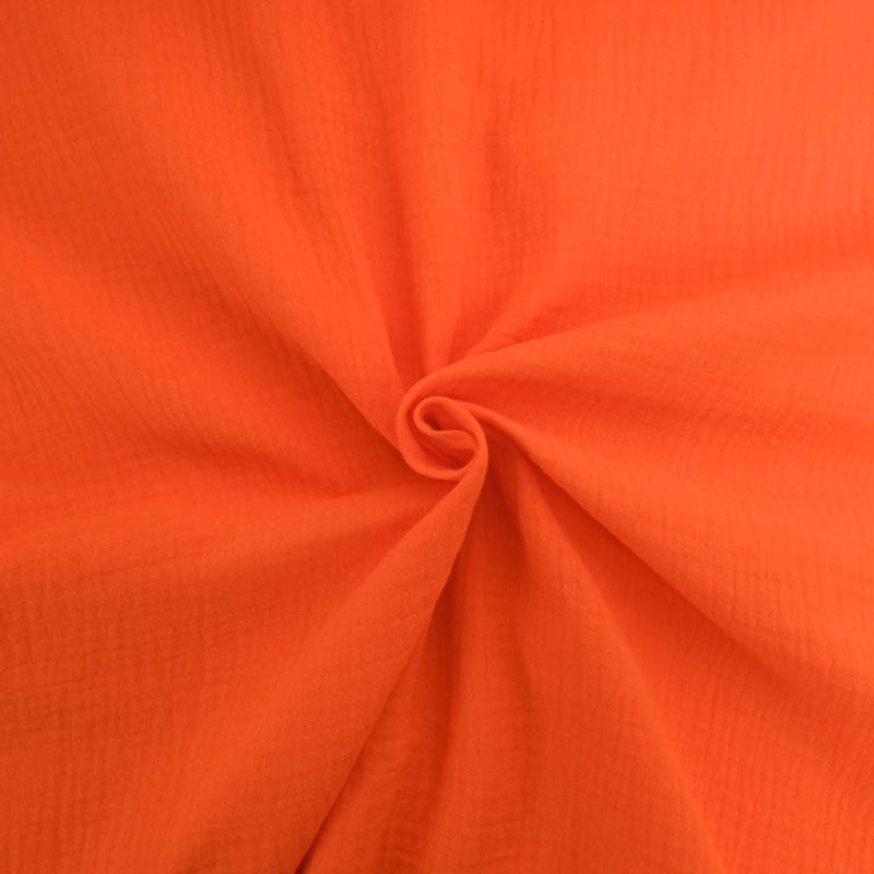 Double Gaze Unie 135CM Orange Vif - Thaïs - Maison Klem