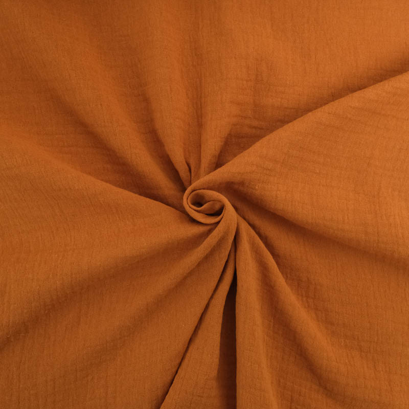 Double Gaze Unie 135CM Caramel - Thaïs - Maison Klem