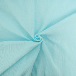 Double Gaze Unie 135CM Bleu Aqua - Thaïs - Maison Klem