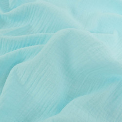 Double Gaze Unie 135CM Bleu Aqua  - Thaïs - Maison Klem