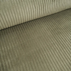 Velours Grosses Côtes Doux Olive - Zoélia - Maison Klem