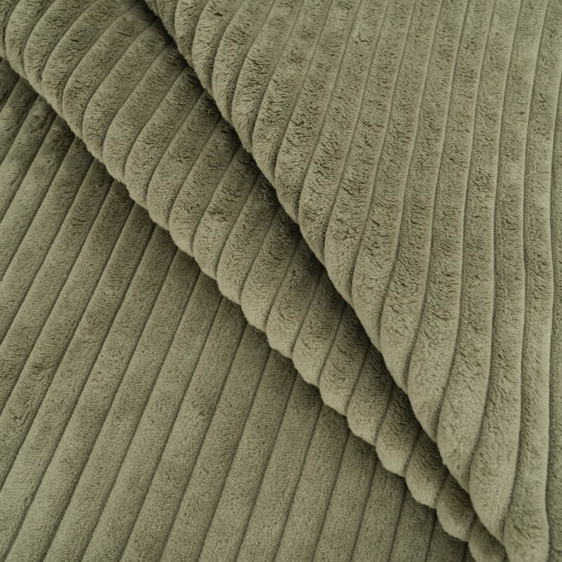 Velours Grosses Côtes Doux Olive - Zoélia - Maison Klem