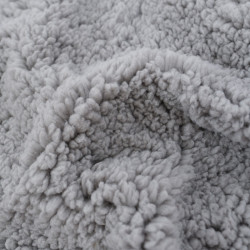 Tissu Sherpa Gris clair - Maison Klem