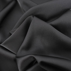 Satin Stretch Léger Léa - Noir - Maison Klem
