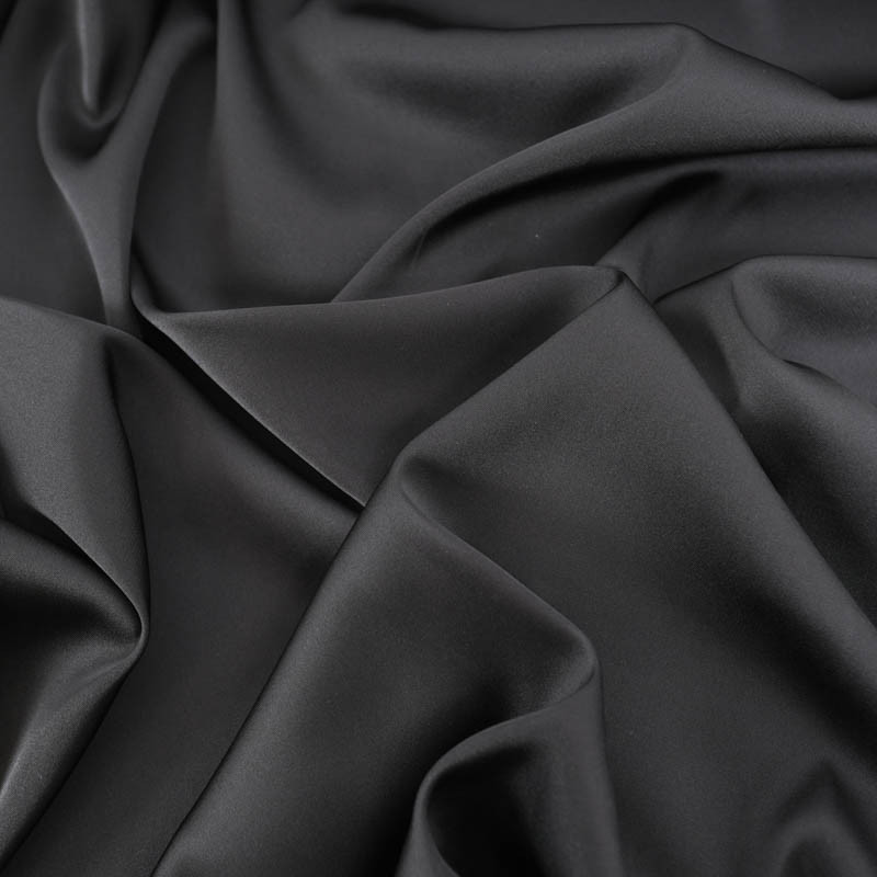 Satin Stretch Léger Léa - Noir - Maison Klem