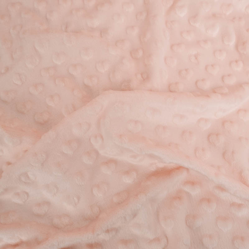 Minky Coeur Rose Clair - Maison Klem