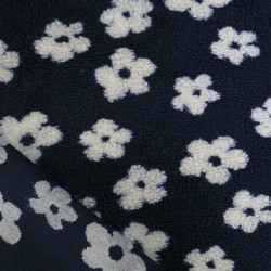 Tissu Sherpa Bloom - Bleu Marine - Maison klem