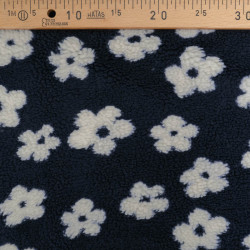 Tissu Sherpa Bloom - Bleu Marine - Maison klem