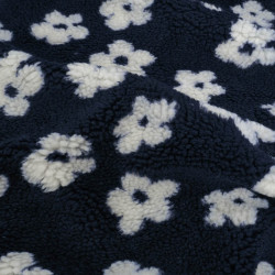 Tissu Sherpa Bloom - Bleu Marine - Maison klem
