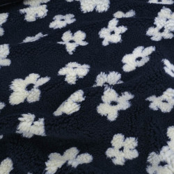 Tissu Sherpa Bloom - Bleu Marine - Maison klem