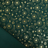 Tissu Noël Vert Etoiles Filantes Dorées - Maison Klem