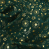 Tissu Noël Vert Etoiles Filantes Dorées - Maison Klem