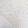 Tissu Noël Blanc Etoiles Filantes Dorées - Maison Klem