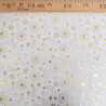 Tissu Noël Blanc Etoiles Filantes Dorées - Maison Klem