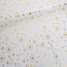 Tissu Noël Blanc Etoiles Filantes Dorées - Maison Klem